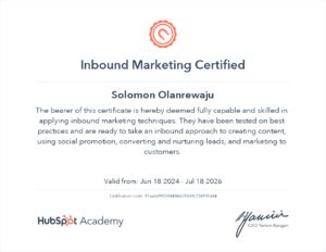 Shopify Expert Hubspot Inbound Marketing Certification